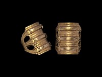 Migration Period Gold Ring with Triple Bezel