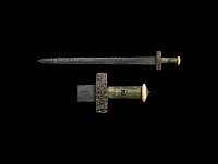 Merovingian Sword with Garnet Inlaid Hilt