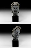 Life-Size Gandharan Buddha Statue Head
