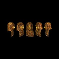 Important Egyptian Gilt Cartonnage Mask