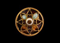 Merovingian Gold and Garnet Shield Fitting