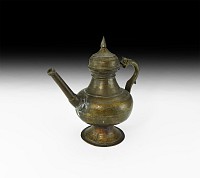 Deccan Bronze Ewer with Cat-Head Handle