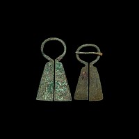 Viking Inspired Mordvinian Bronze Omega Brooch Pair