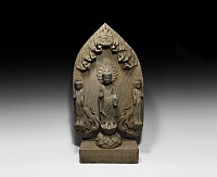 Chinese Wei Buddha in Aureole with Attendants