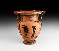 Large Greek Attic Red-Figure Column Krater with Myth of Kephalos Attributed to the Boreas Painter
