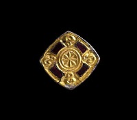 Merovingian Silver-Gilt Brooch with Garnets