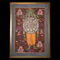 Very Large Jain Cosmic Man - Lokaturasha Painting on Cloth