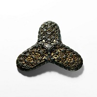 Scandinavian Viking Gilt Borre Style Trefoil Brooch with Animal Masks