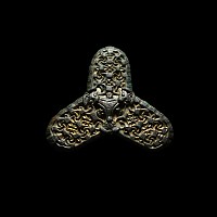Scandinavian Viking Gilt Borre Style Trefoil Brooch with Animal Masks