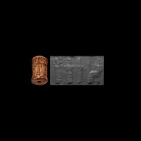 Western Asiatic Cylinder Seal with Worship Scene