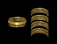 Post Medieval Gold Decorated 'Faythefulnes I Do Profes' Posy Ring