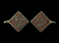 Medieval Gilt Bronze Enamelled 'John L'Estrange' Heraldic Banneret