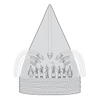 Urartian Helmet with Worshipping Scenes and Crowned Kings