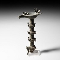 Indian Bronze Five-Tiered Oil Lamp
