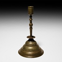 Brass Candlestick with Calligraphy