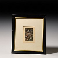 Framed Bali Watercolour Painting with Barong Dancers