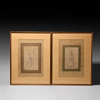 Framed Watercolour Painting Pair by Assad Irani