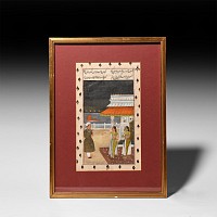 Framed Indian Watercolour Manuscript Leaf