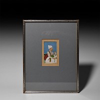 Framed Indian Watercolour Manuscript Leaf
