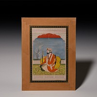 Indian Watercolour Portrait of Raja Ranbir Singh
