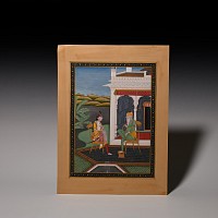 Indian Sikh School Painting of Maharaja Ranjit Singh with Hira Singh