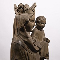 Medieval Limestone Statue of the Virgin and Child