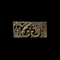 Chinese Ordos Style Bronze Decorative Plaque with Buddha and Beasts