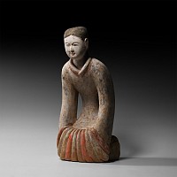 Large Chinese Han Ceramic Kneeling Figure