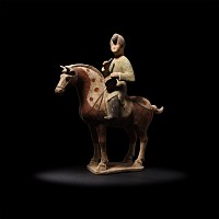 Chinese Tang Ceramic Horse with Musician