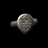 Medieval Silver Ring with Heraldic Bezel