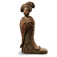 Chinese Tang Ceramic Court Lady with Flowing Gown