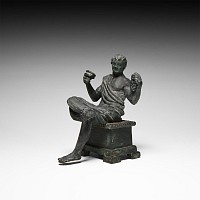 Post Medieval Bronze Statuette of a Roman Banqueteer