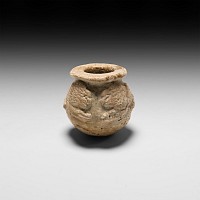 Neo-Sumerian Alabaster Kohl Pot with Lions