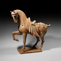 Large Chinese Tang Ceramic Prancing Horse