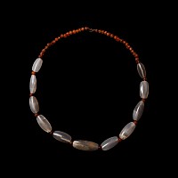 Western Asiatic Carnelian and Agate Bead String
