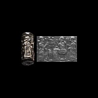 Western Asiatic Green Jasper Cylinder Seal with Presentation Scene
