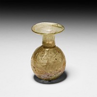 Roman Pale Green Mould Blown Glass Flask