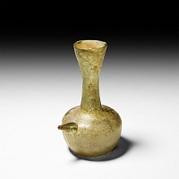 Roman Green Glass Nursing Bottle