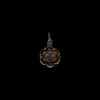 Medieval Gilt Bronze Knight's Heraldic Horse Harness Pendant with Thistle