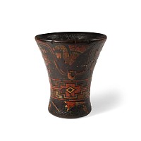 Pre-Columbian Late Inca Polychrome Wooden Kero