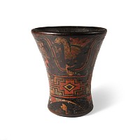 Pre-Columbian Late Inca Polychrome Wooden Kero