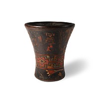 Pre-Columbian Late Inca Polychrome Wooden Kero