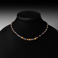 Eastern Greek Style Lapis Lazuli and Gold Bead Necklace