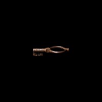 Roman Tinned Bronze Decorated Casket Key