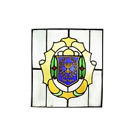 Stained Glass Menorah Panel