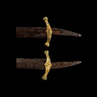 Khazar Sabre with Gilt Cross Guard with Face