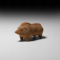 Greek Terracotta Boar Statuette