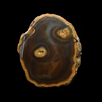 Natural History - Large 'Winking Smiley Face' Cut and Polished Agate Display