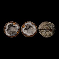 Natural History - Cut and Polished Agate Crystal Geode Pair