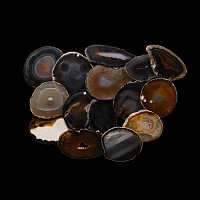 Natural History - Cut and Polished Agate Crystal Geode Slice Group